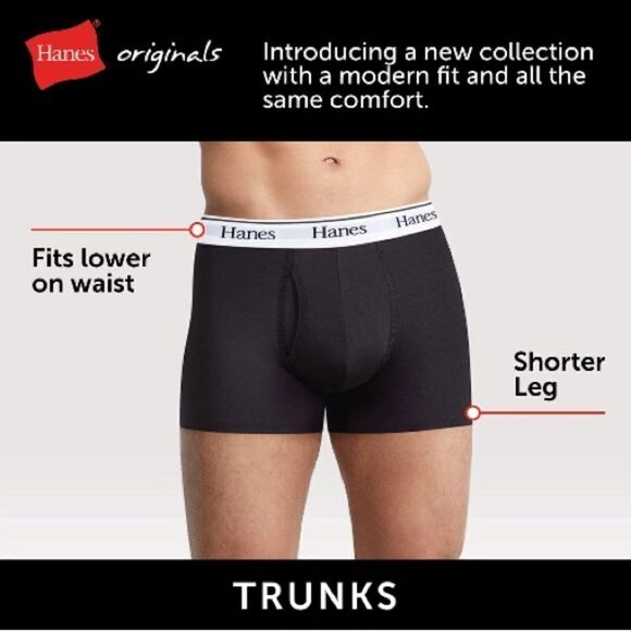 Underwear Trunks Boxer Briefs Moisture-Wicking Stretch Cotton 3-Pack Size 3XL - Picture 9 of 9